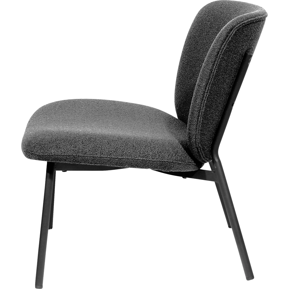Sessel meet® by Paperflow TWIST, gepolstert, B 600 x T 530 x H 420 mm, Stoff und Stahl, anthrazit/mattschwarz