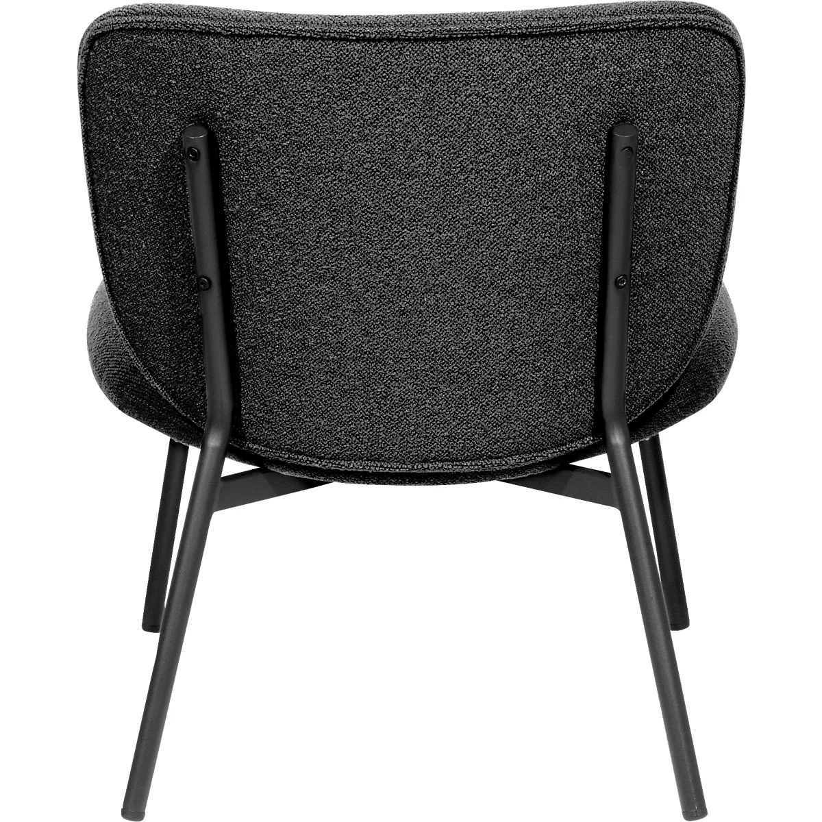 Sessel meet® by Paperflow TWIST, gepolstert, B 600 x T 530 x H 420 mm, Stoff und Stahl, anthrazit/mattschwarz