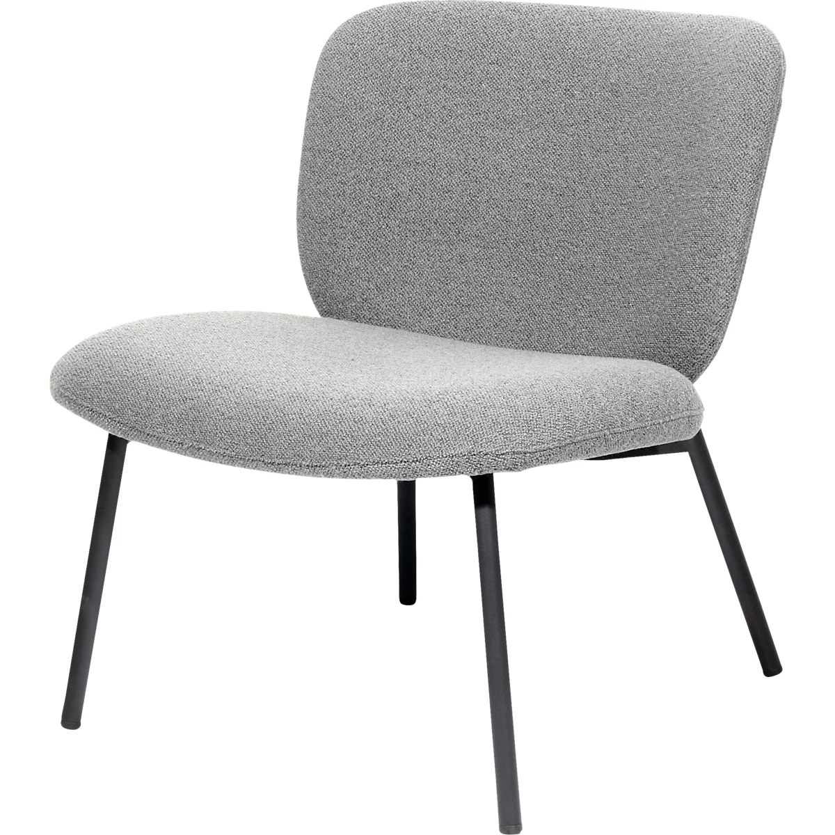Sessel meet® by Paperflow TWIST, gepolstert, B 600 x T 530 x H 420 mm, Stoff und Stahl, grau/mattschwarz
