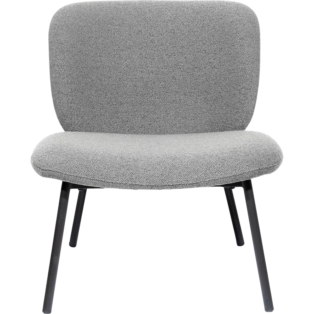 Sessel meet® by Paperflow TWIST, gepolstert, B 600 x T 530 x H 420 mm, Stoff und Stahl, grau/mattschwarz