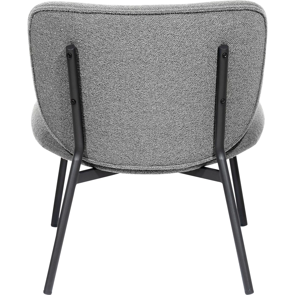 Sessel meet® by Paperflow TWIST, gepolstert, B 600 x T 530 x H 420 mm, Stoff und Stahl, grau/mattschwarz