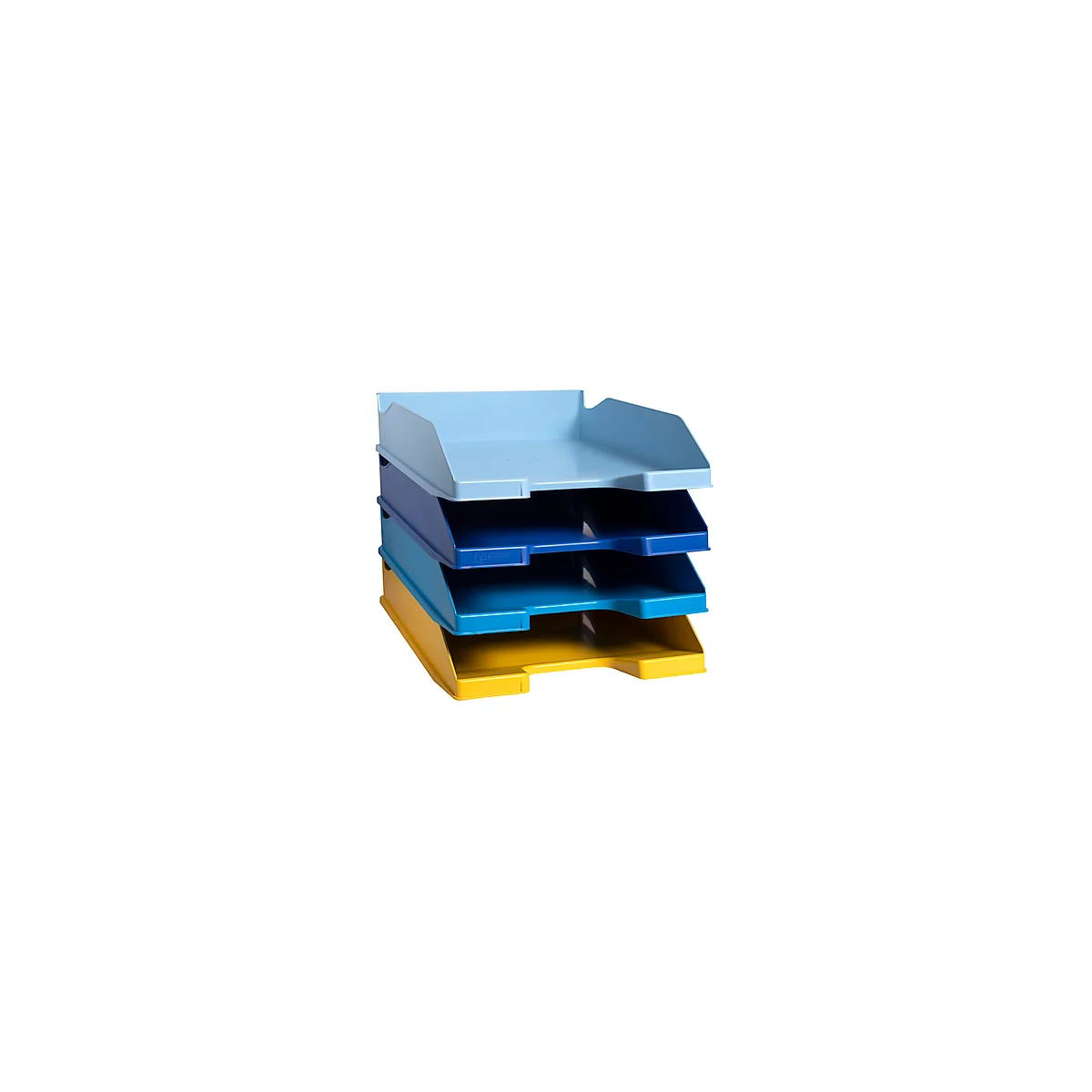 Set de classement Exacompta BEE BLUE Combo-Midi, 4 pièces, pour format A4+, empilable, porte-étiquette, Ange Bleu, polystyrène, multicolore