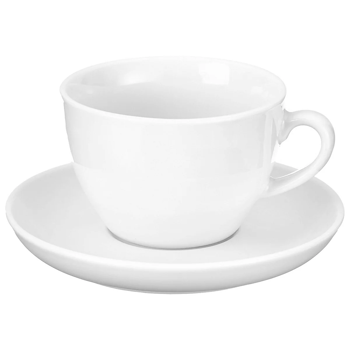 Set de tasses à cappuccino BISTRO, 6 tasses et soucoupes, 0,3 l, H 71 mm, porcelaine, blanc