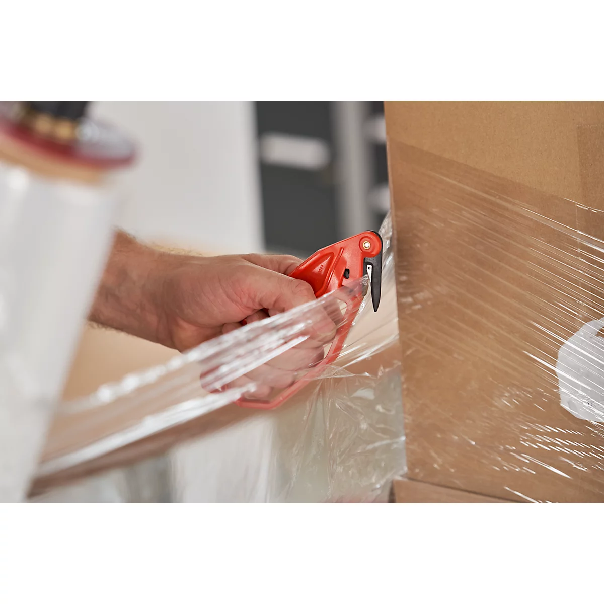 Set Stretchen, 6 Rollen Stretchfolie + 1 Handwickelgerät + 1 Folienschneider GRATIS
