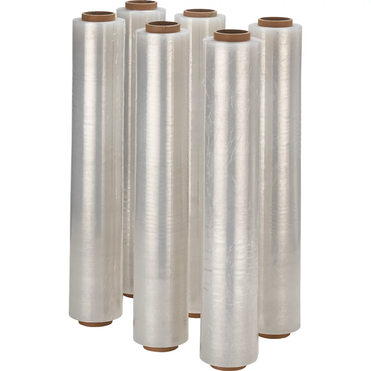 Set Stretchen, 6 Rollen Stretchfolie + 1 Handwickelgerät + 1 Folienschneider GRATIS
