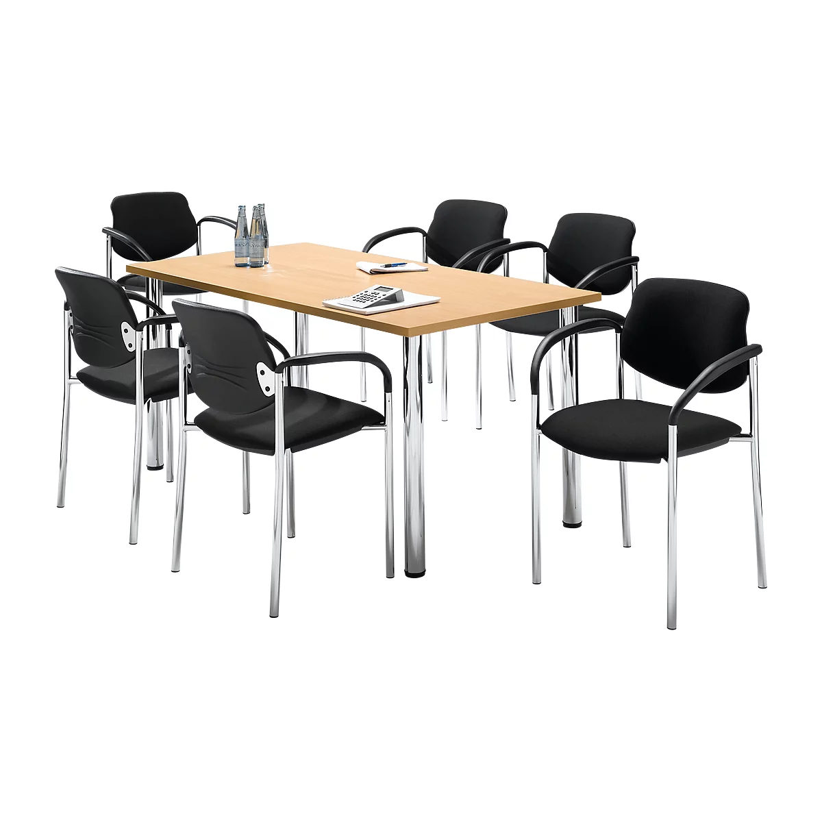 Set van 6 stoelen STYL, zwart 