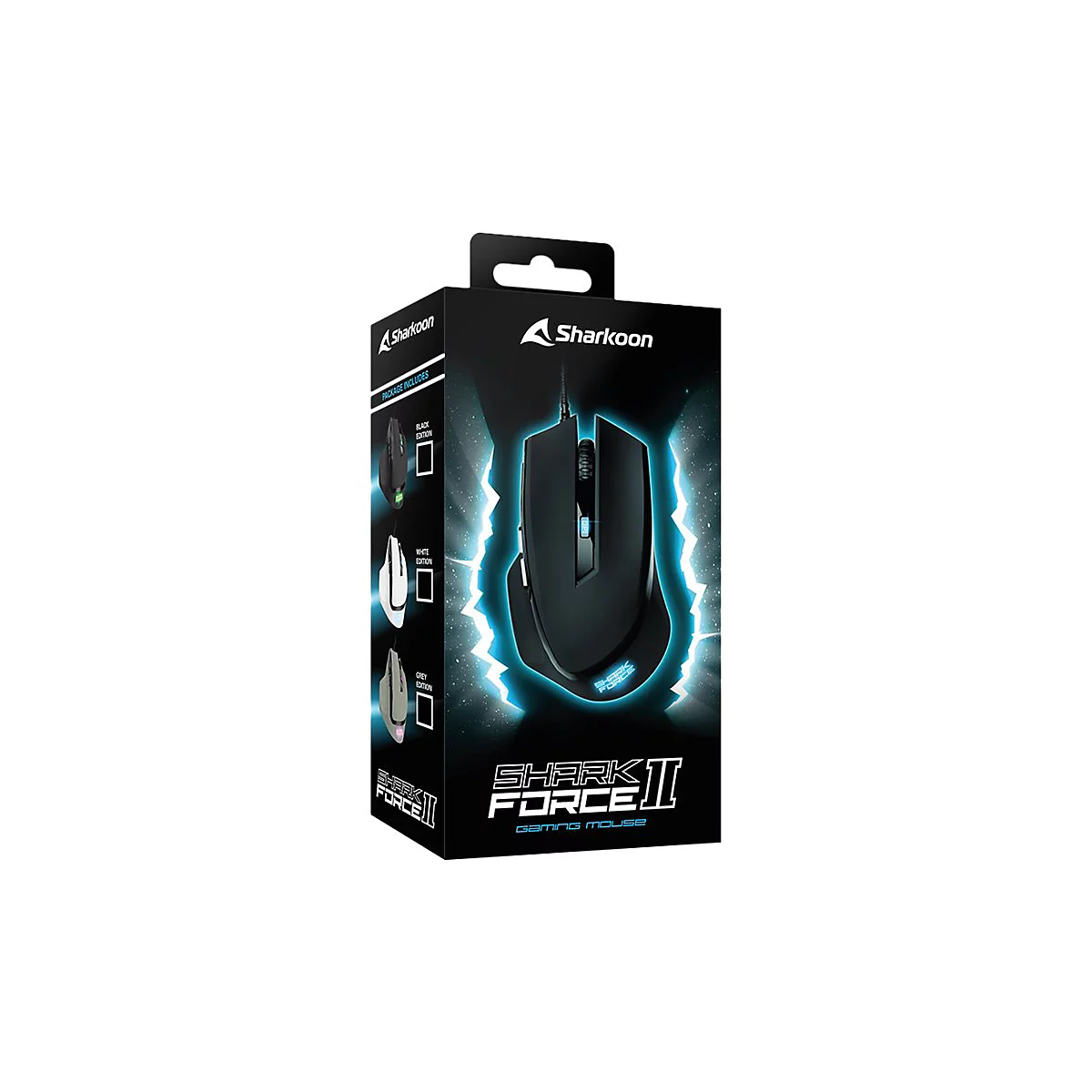 Sharkoon SHARK Force II - Maus - optisch - 6 Tasten - kabelgebunden - USB
