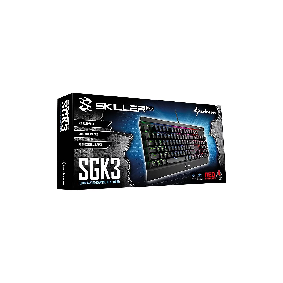 Sharkoon Skiller MECH SGK3 - Tastatur - Hintergrundbeleuchtung - USB - AZERTY - Französisch