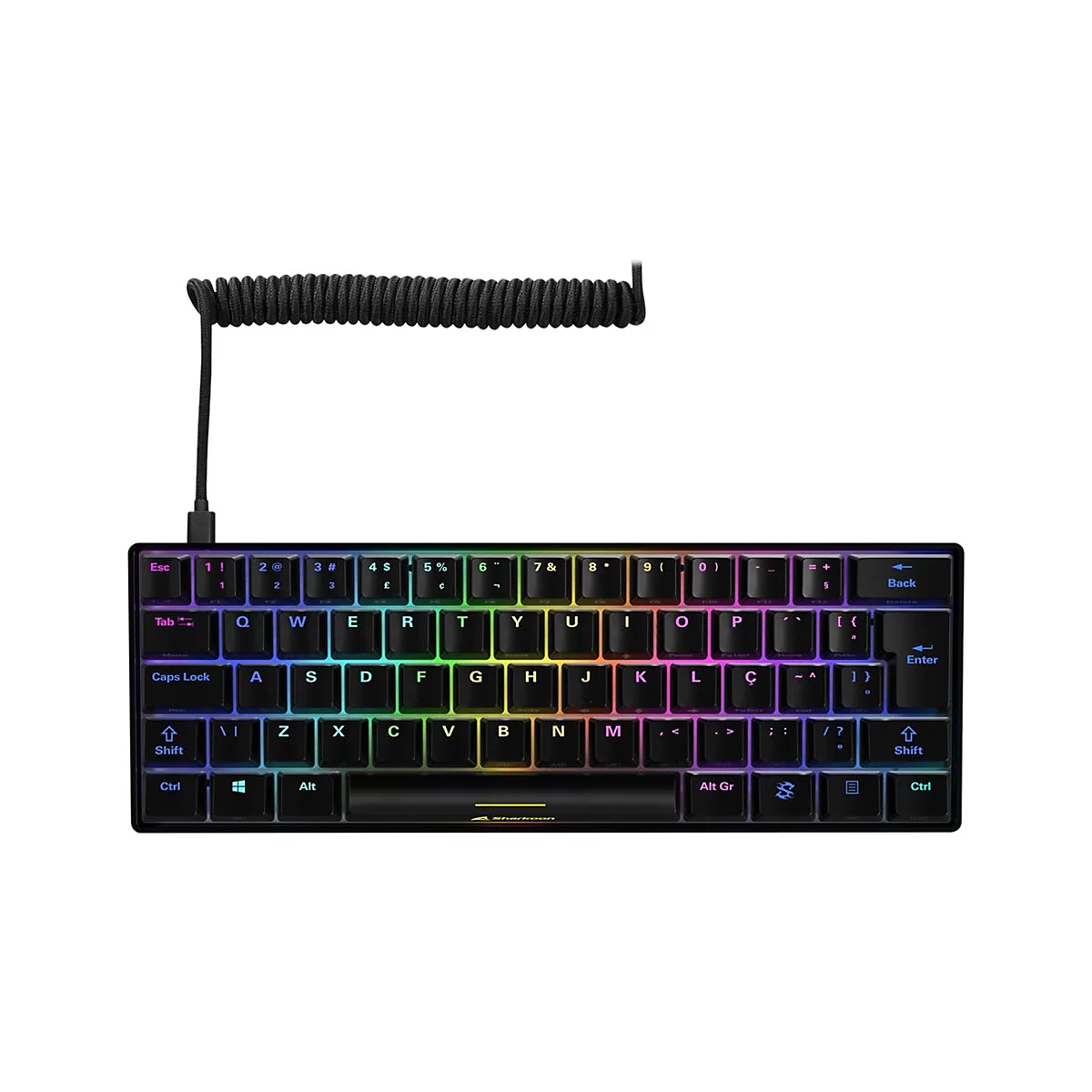 Sharkoon SKILLER SGK50 S4 - Tastatur - Hintergrundbeleuchtung - USB-C - Französisch - Tastenschalter: Kailh Red