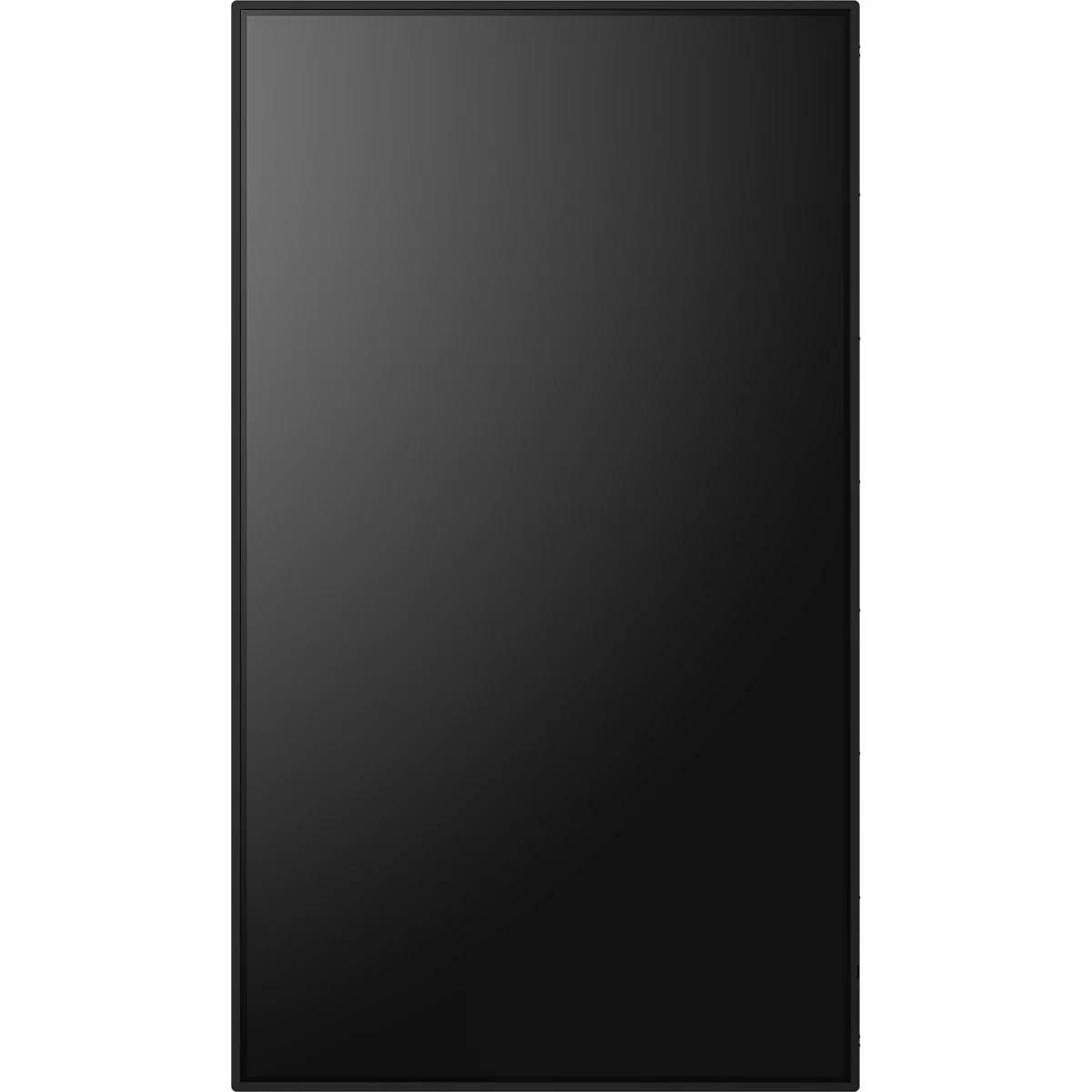 Rechteckiger Bildschirm mit schwarzem Display und schmalem, dunklem Rahmen im Hochformat.