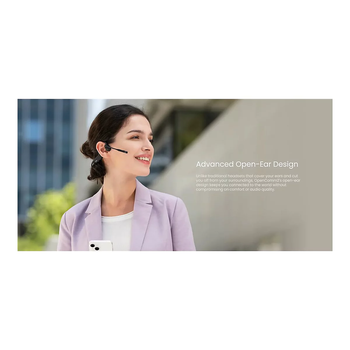 SHOKZ OpenComm2 - 2025 Upgrade - Headset - offenes Ohr - hinter dem Nacken angebracht - Bluetooth