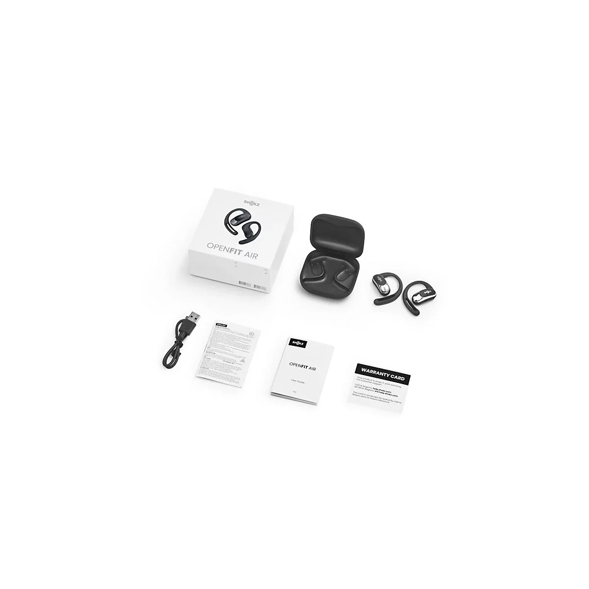 SHOKZ OpenFit Air - True Wireless-Kopfhörer mit Mikrofon - offenes Ohr - über dem Ohr angebracht - Bluetooth - Schwarz