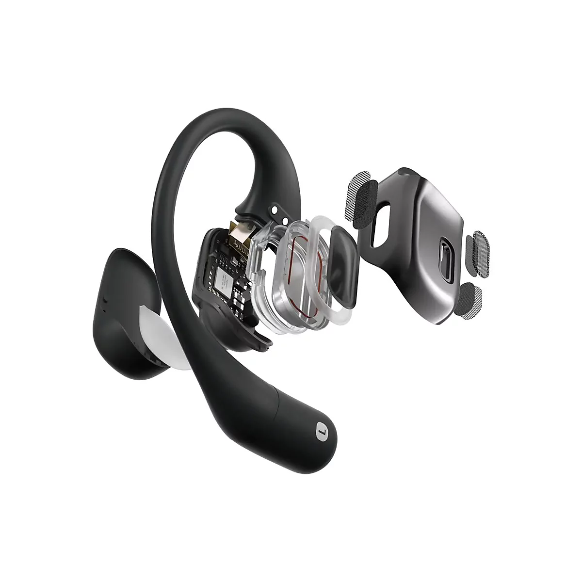 SHOKZ OpenFit - True Wireless-Kopfhörer mit Mikrofon - offenes Ohr - über dem Ohr angebracht - Bluetooth - Schwarz