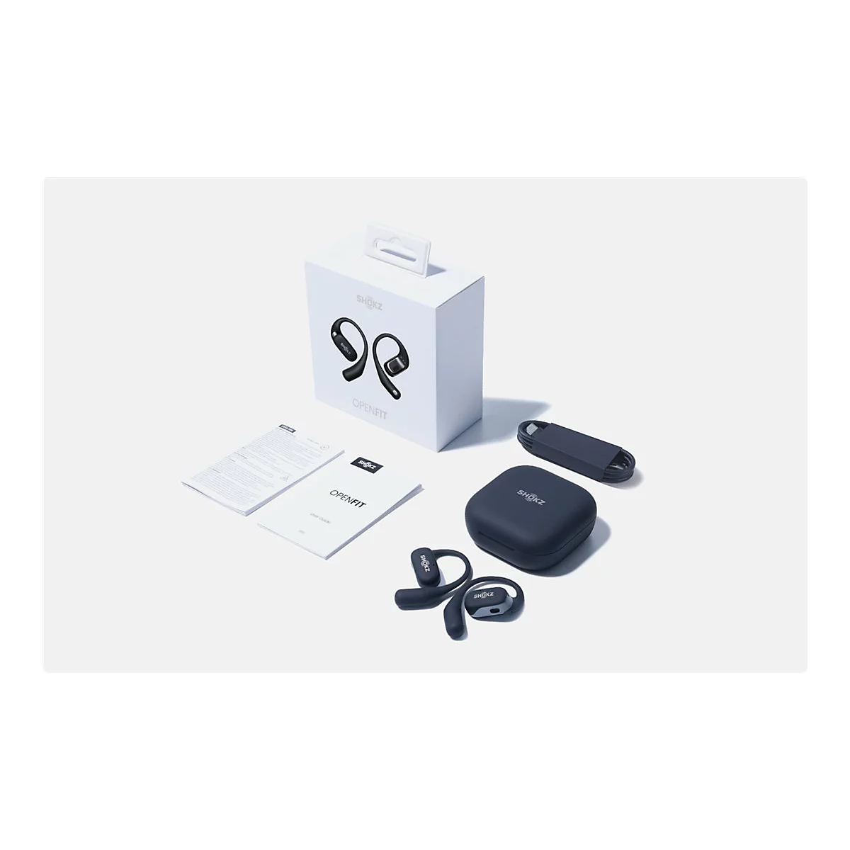 SHOKZ OpenFit - True Wireless-Kopfhörer mit Mikrofon - offenes Ohr - über dem Ohr angebracht - Bluetooth - Schwarz