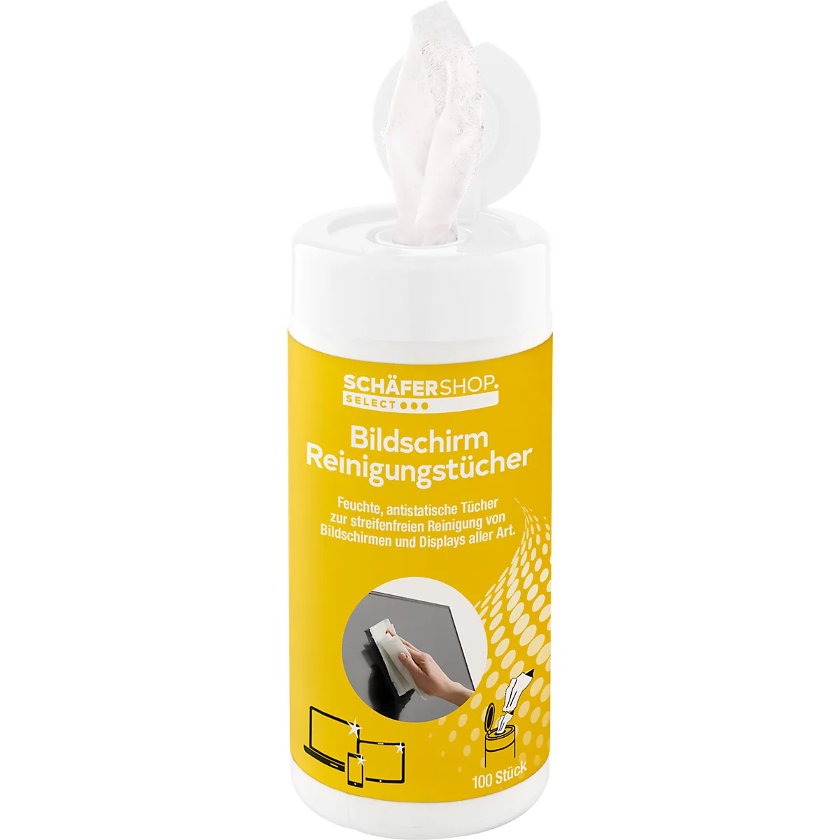 Shoonmaakdoekjes voor beeldscherm - vochtig - 100 stuks - ons merk Schäfer Shop Select 