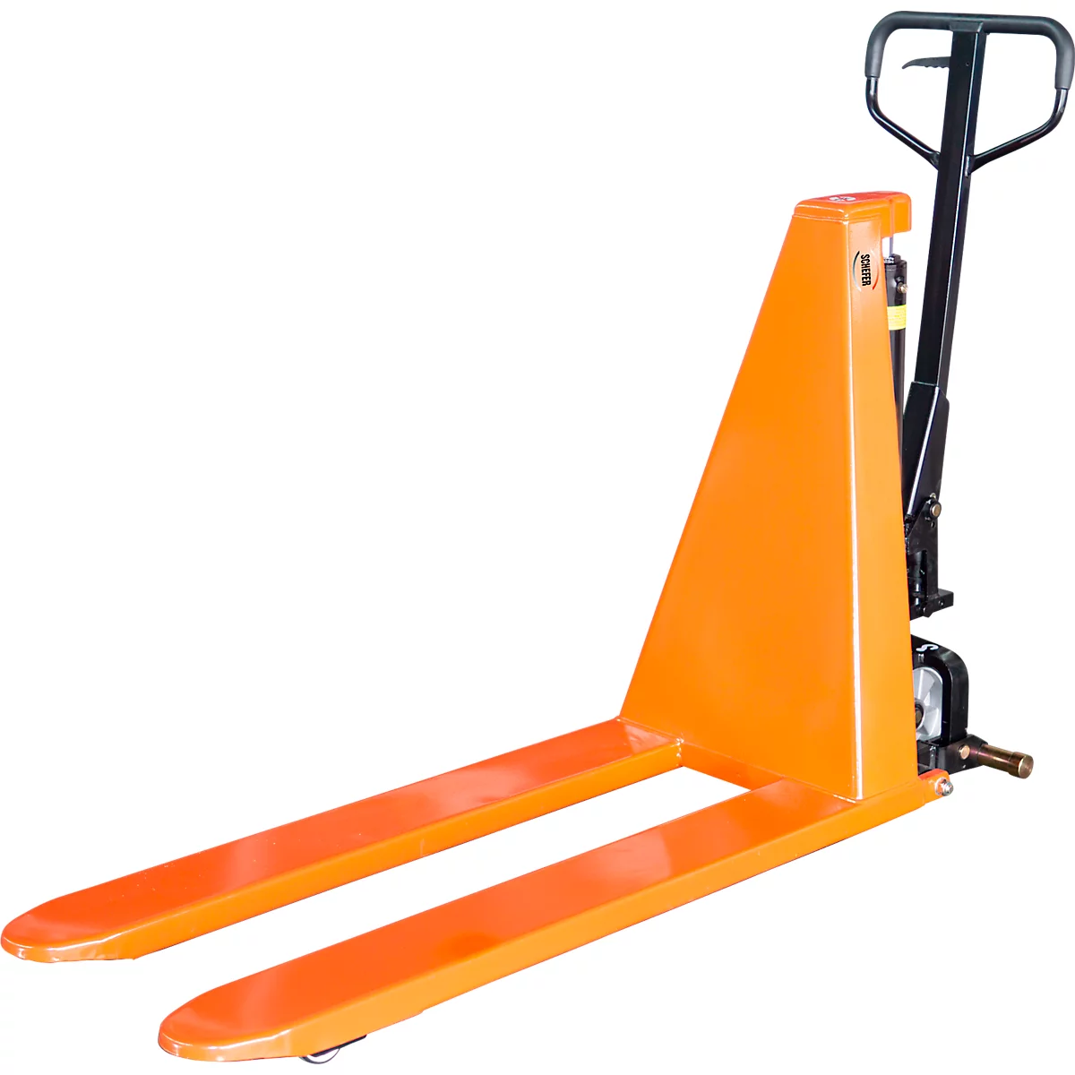 SHW Premium schaarhefwagen, handmatige hefaandrijving, draagvermogen tot 1000 kg, zwenkwielen en lastrollen, L 1650 x B 570 x H 1200 mm, staal, zwart-oranje