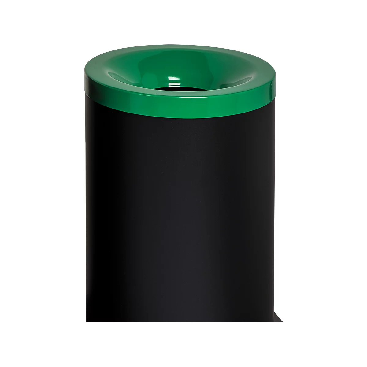 Sicherheitsabfallbehälter Grisu Color, 90L, schwarz/grün