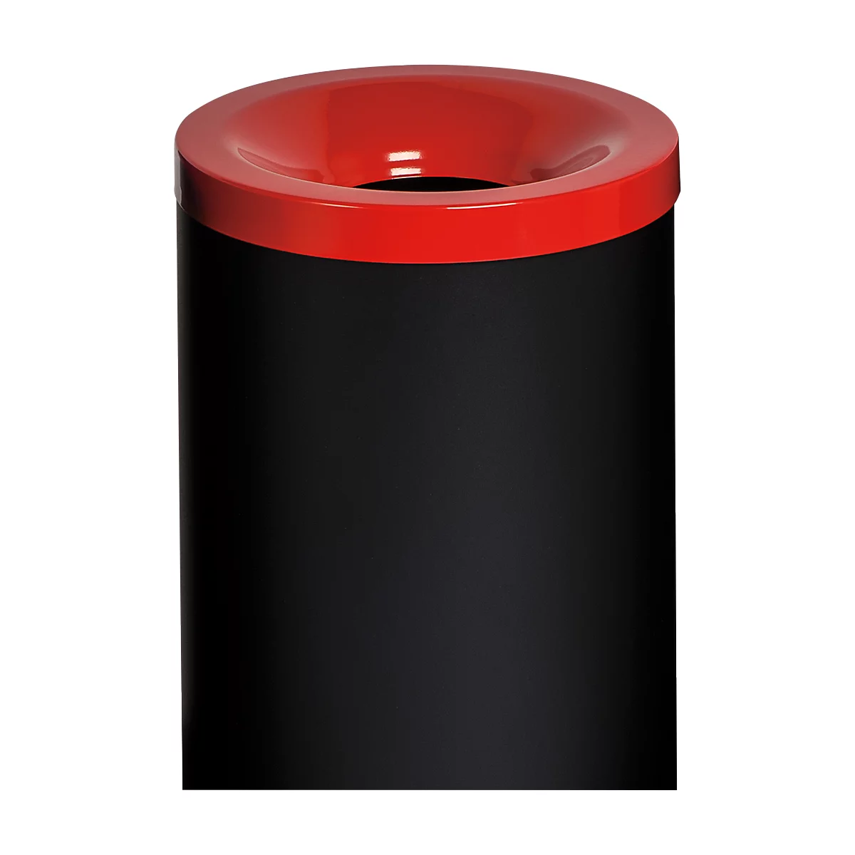 Sicherheitsabfallbehälter Grisu Color, 90L, schwarz/rot