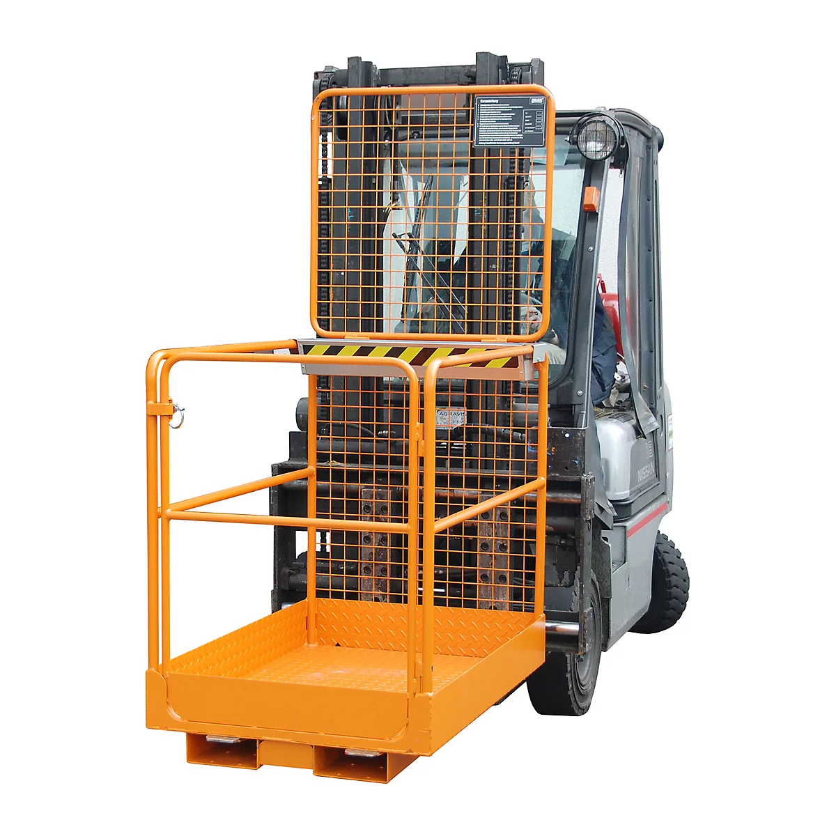 Sicherheitskorb SIKO/L, L 1290 x B 800 x H 1995 mm, orange