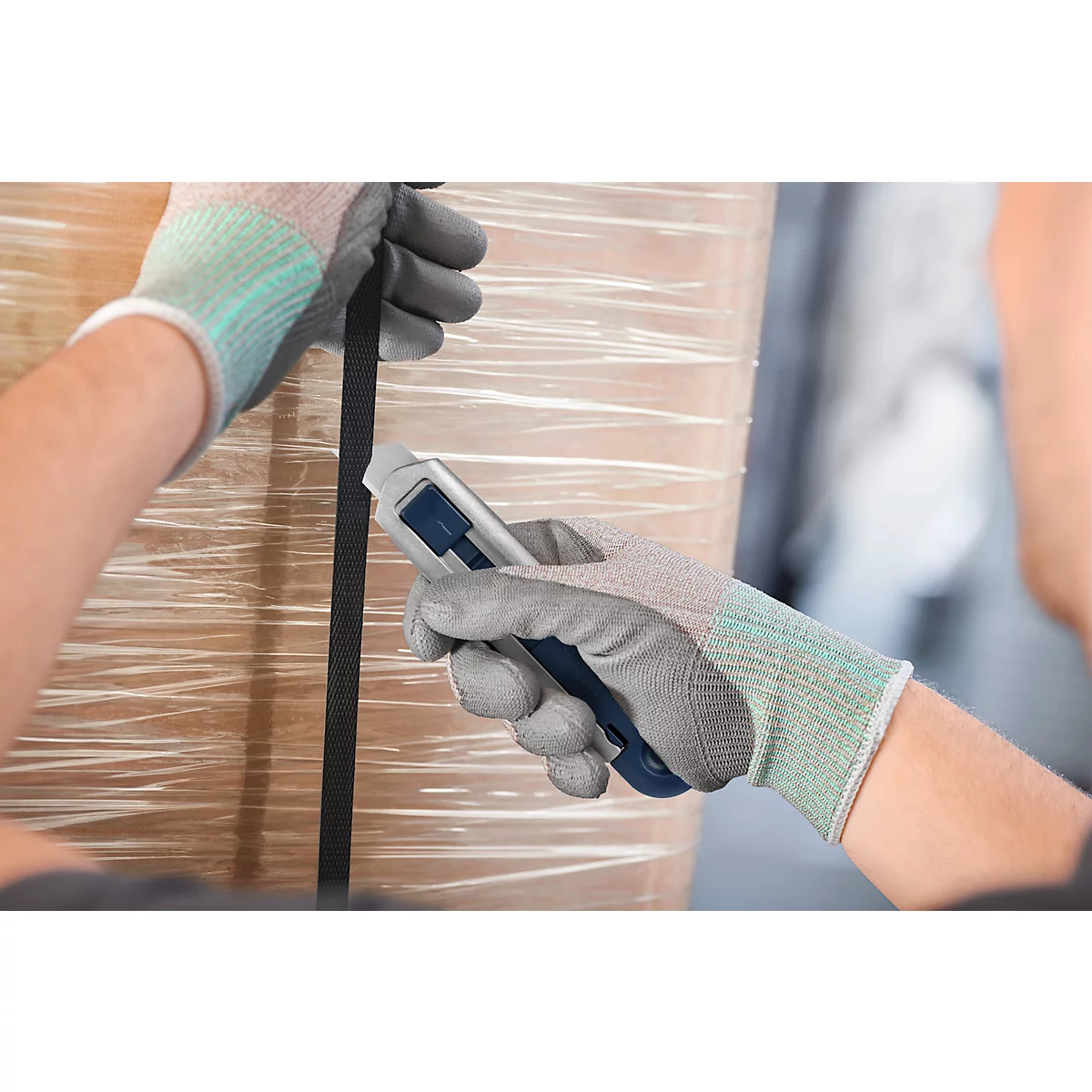 Sicherheitsmesser Martor Secunorm Profi25 MDP, werkzeugloser Klingenwechsel, metalldetektierbar, L 143 x B 17 x H 31 mm, Stahl/Aluminium/Kunststoff, blau