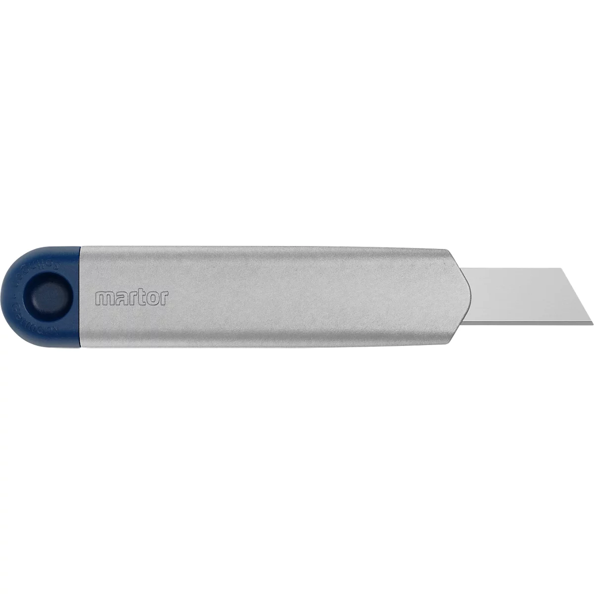 Sicherheitsmesser Martor Secunorm Profi40 MDP, ergonomisch, metalldetektierbar, L 143 x B 17 x H 31 mm, rostfreier Stahl/Aluminium/Kunststoff, blau