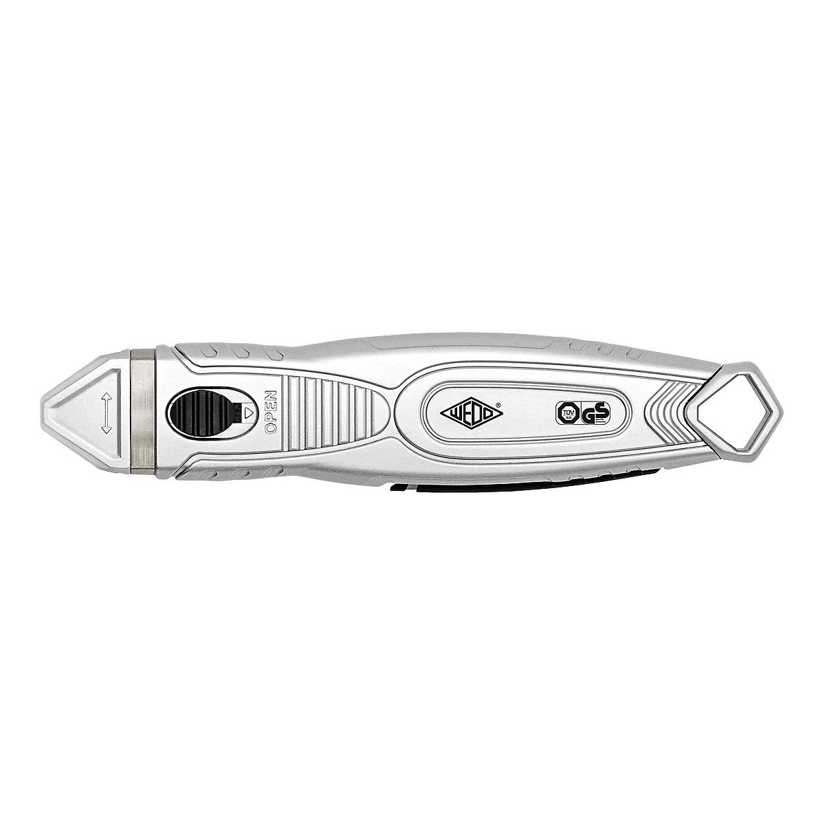 Sicherheitsmesser WEDO®, ergonomisch, verdeckte Klinge, Schnitttiefe 6 mm, für Rechts- & Linkshänder geeignet, silber