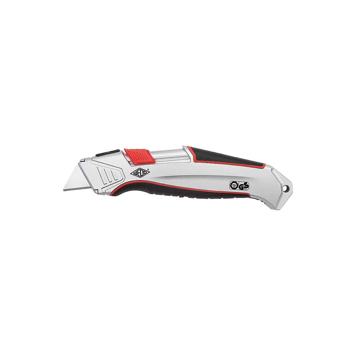 Sicherheitsmesser Wedo® Safety Cutter ALU, automat. Klingenrückzug, für Rechts-/Linkshänder, mit Ersatzklinge