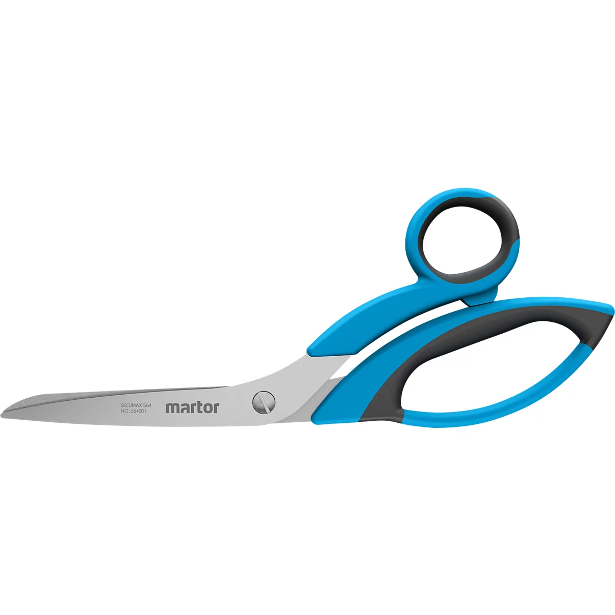 Sicherheitsschere Martor Secumax 564, ergonomisch, Spezialschliff, L 218 x H 82 mm, rostfreier Stahl/GFK, blau-schwarz