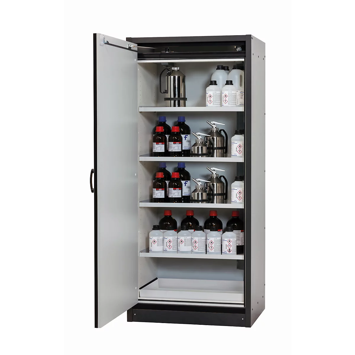 Sicherheitsschrank Typ 30 asecos Q-CLASSIC-30, Flügeltür, Anschlag links, Front Reinweiß, B 864 x T 620 x H 1947 mm