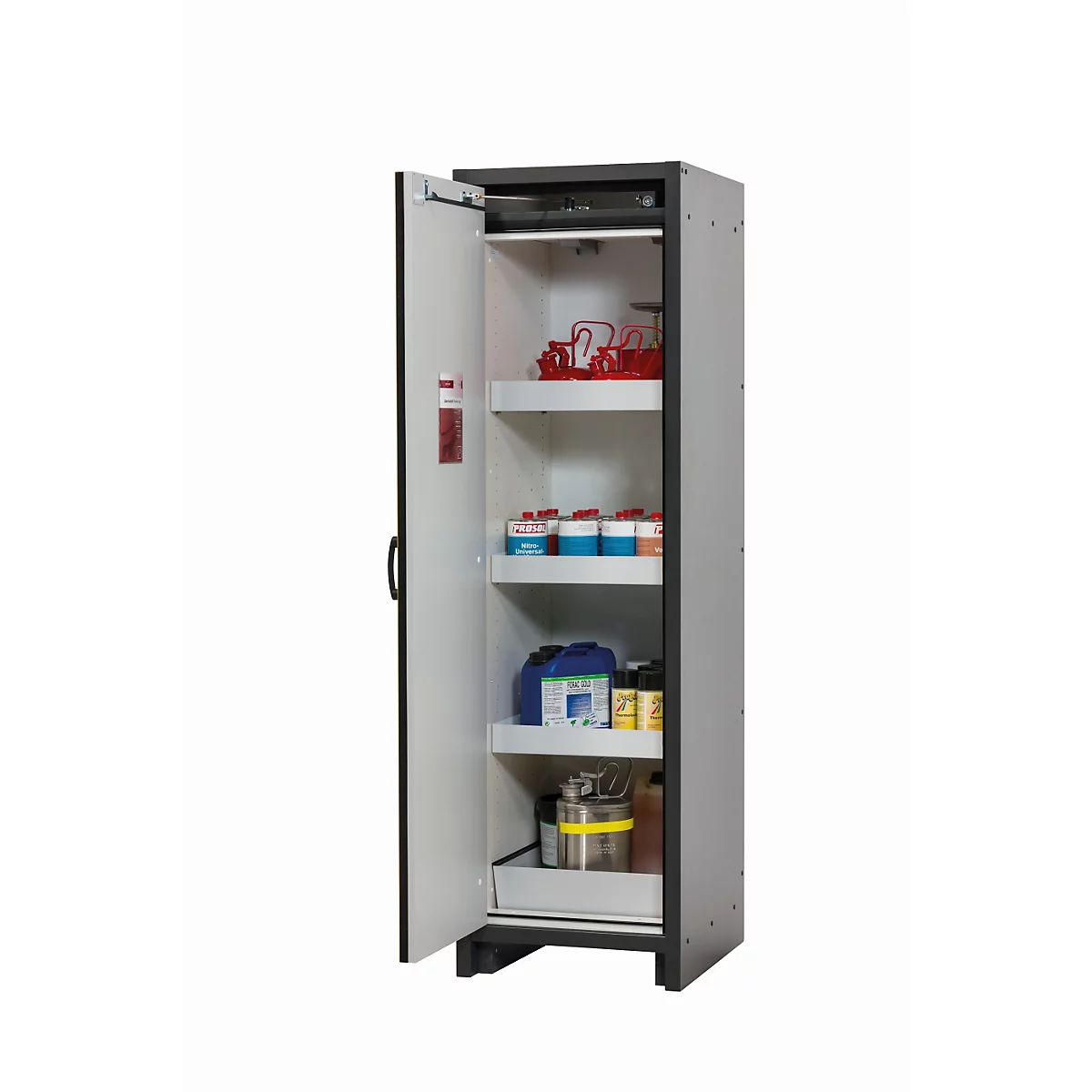 Sicherheitsschrank Typ 30 asecos Q-CLASSIC-30, Flügeltür, Anschlag links, Front Sicherheitsgelb, B 564 x T 620 x H 1947 mm