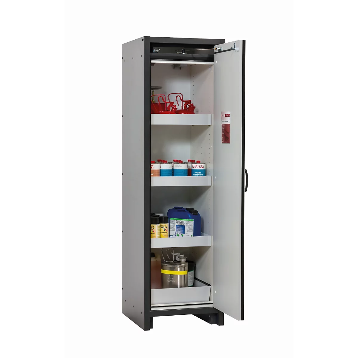 Sicherheitsschrank Typ 30 asecos Q-CLASSIC-30, Flügeltür, Anschlag rechts, Front Reinweiß, B 564 x T 620 x H 1947 mm