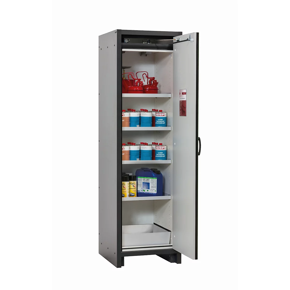 Sicherheitsschrank Typ 30 asecos Q-CLASSIC-30, Flügeltür, Anschlag rechts, Front Resedagrün, B 564 x T 620 x H 1947 mm