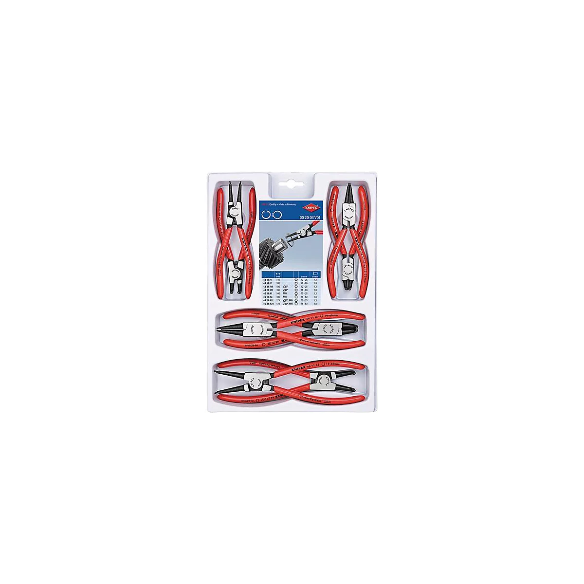 Sicherungsringzangensatz 8-tlg.SB-Lochung 10-60mm KNIPEX