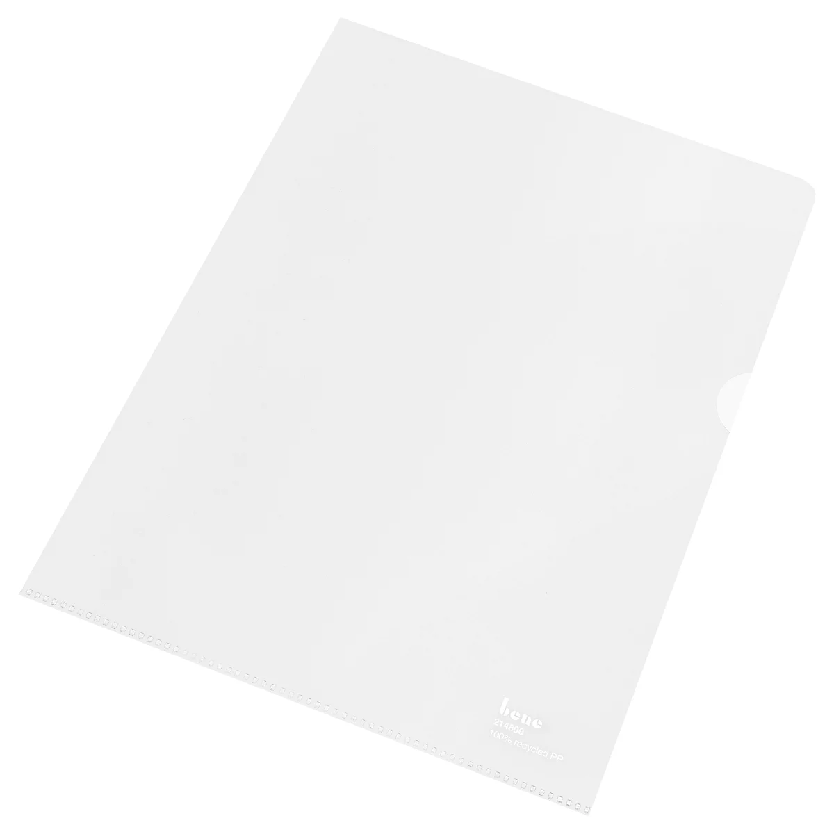 Sichthüllen Bene, A4, ungelocht, oben & rechts offen, Folienstärke 100 µ, 100 % Recycling-PP, transparent-klar, 100 Stück