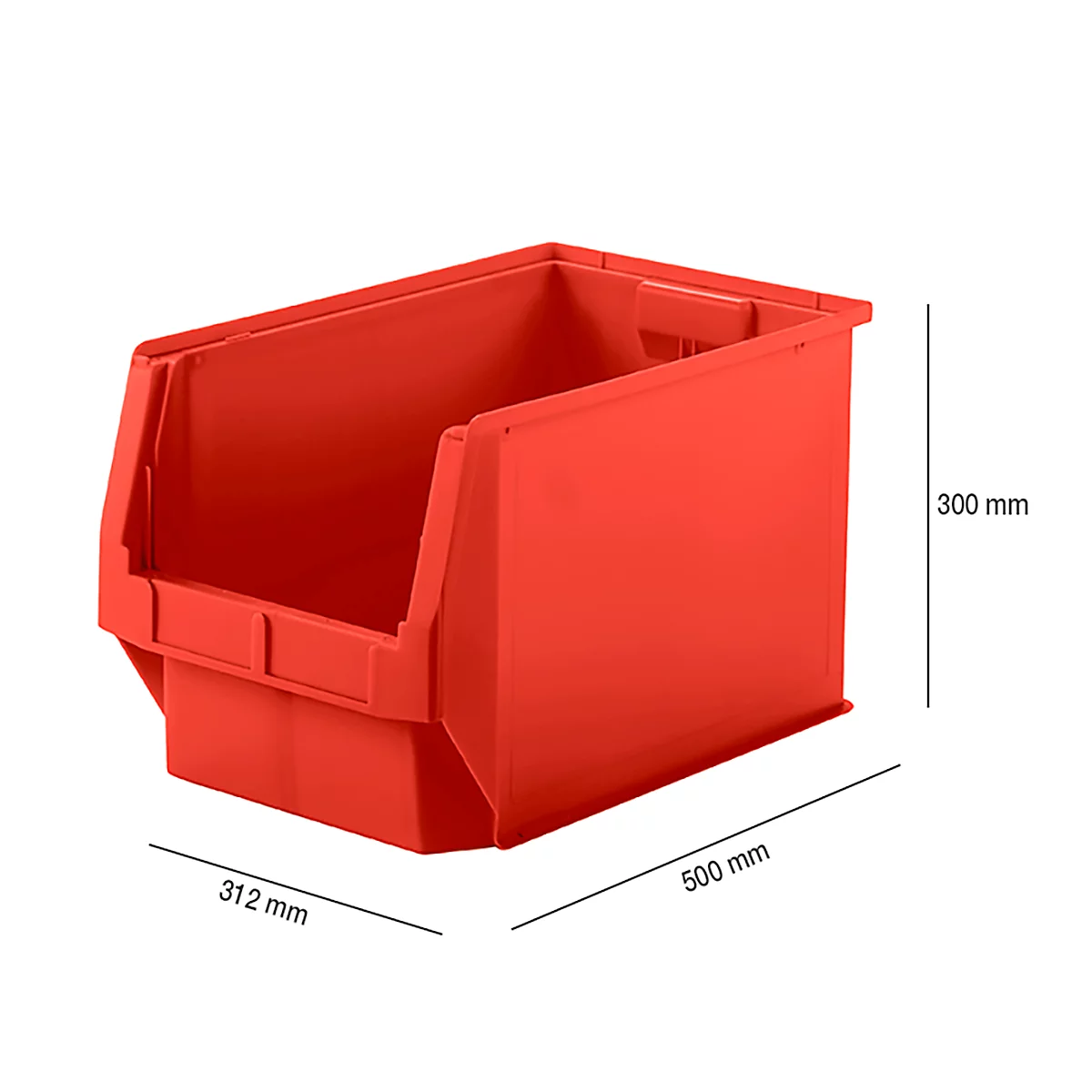 Sichtlagerkasten SSI Schäfer LF 533, Polypropylen, L 500 x B 312 x H 300 mm, 38 l, rot