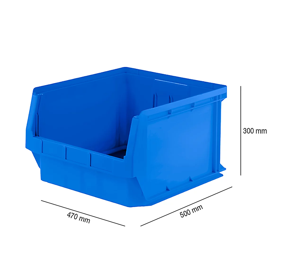 Sichtlagerkasten SSI Schäfer LF 543, PP-Kunststoff, L 500 x B 470 x H 300 mm, 57 l, blau