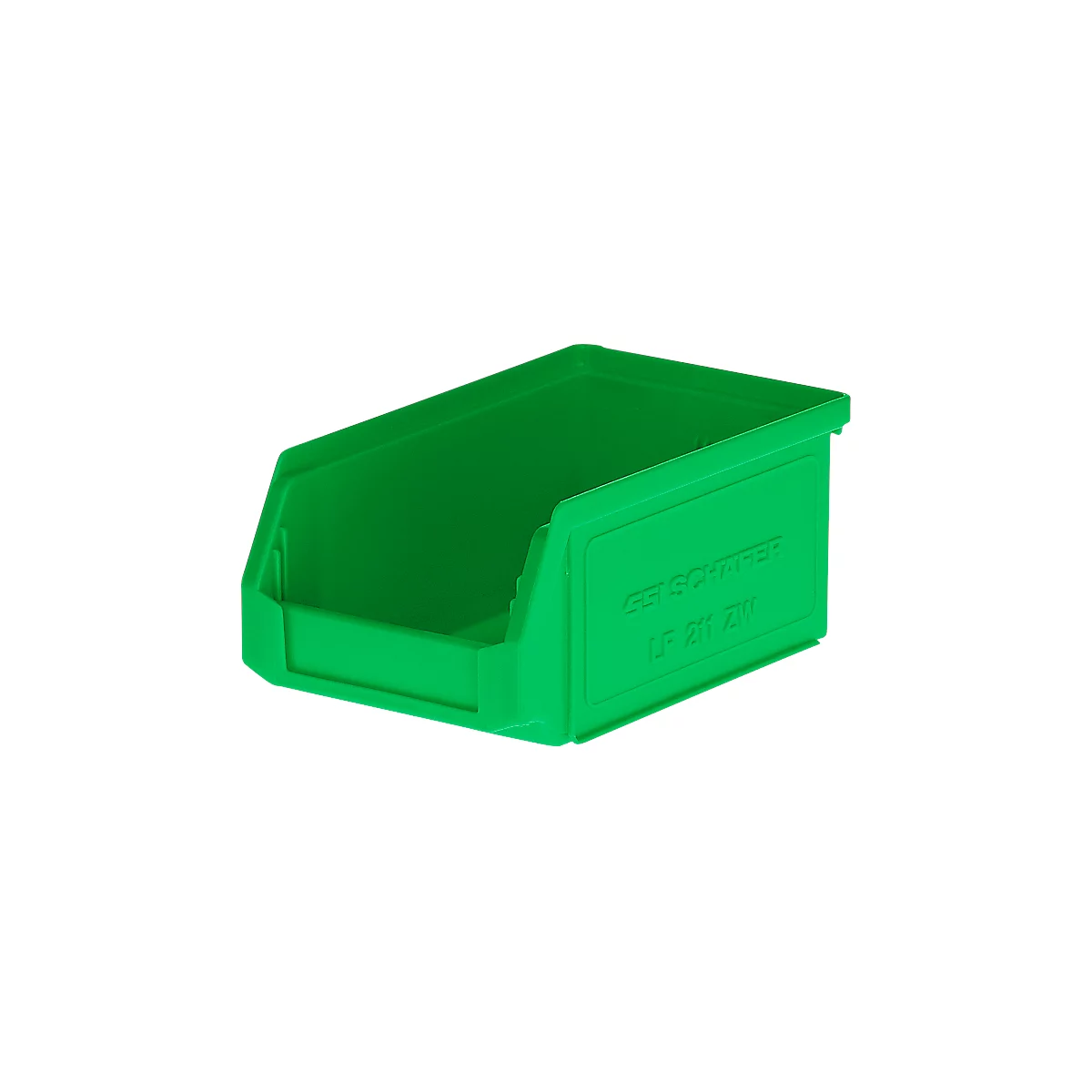 Grüne Sichtlagerbox aus Kunststoff von SSI Schäfer.