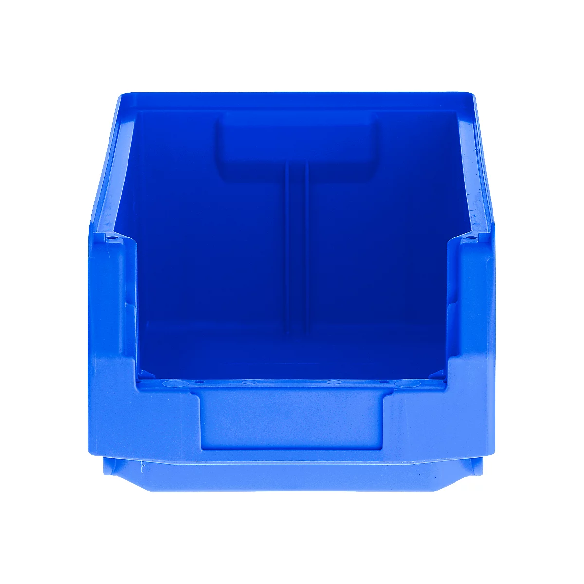 Blaue Sichtlagerbox aus Kunststoff für die Organisation von Kleinteilen.