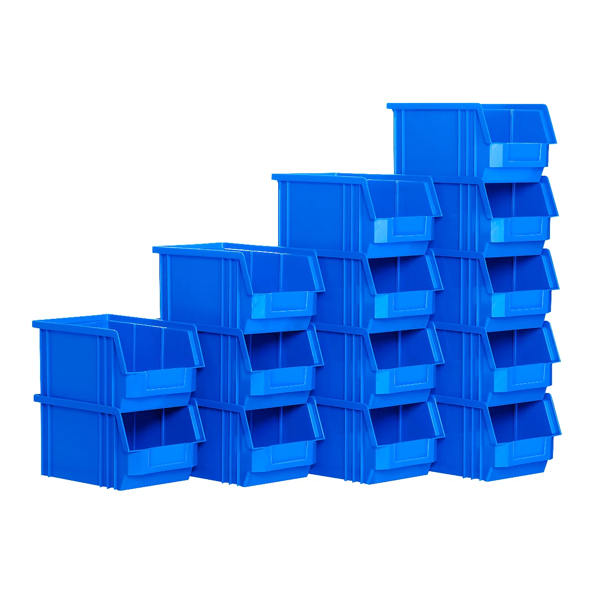 Sichtlagerkasten SSI Schäfer TF 14/7-3Z, Polypropylen, L 343 x B 209 x H 145 mm, 7,5 l, blau, 14 Stück