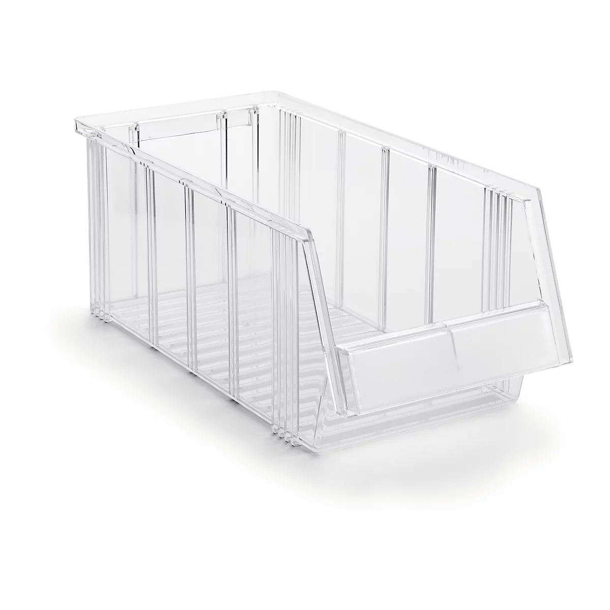 Sichtlagerkasten Treston Serie 1940, Polystyrol, L 400 x B 186 x H 156 mm, 7,2 L, transparent