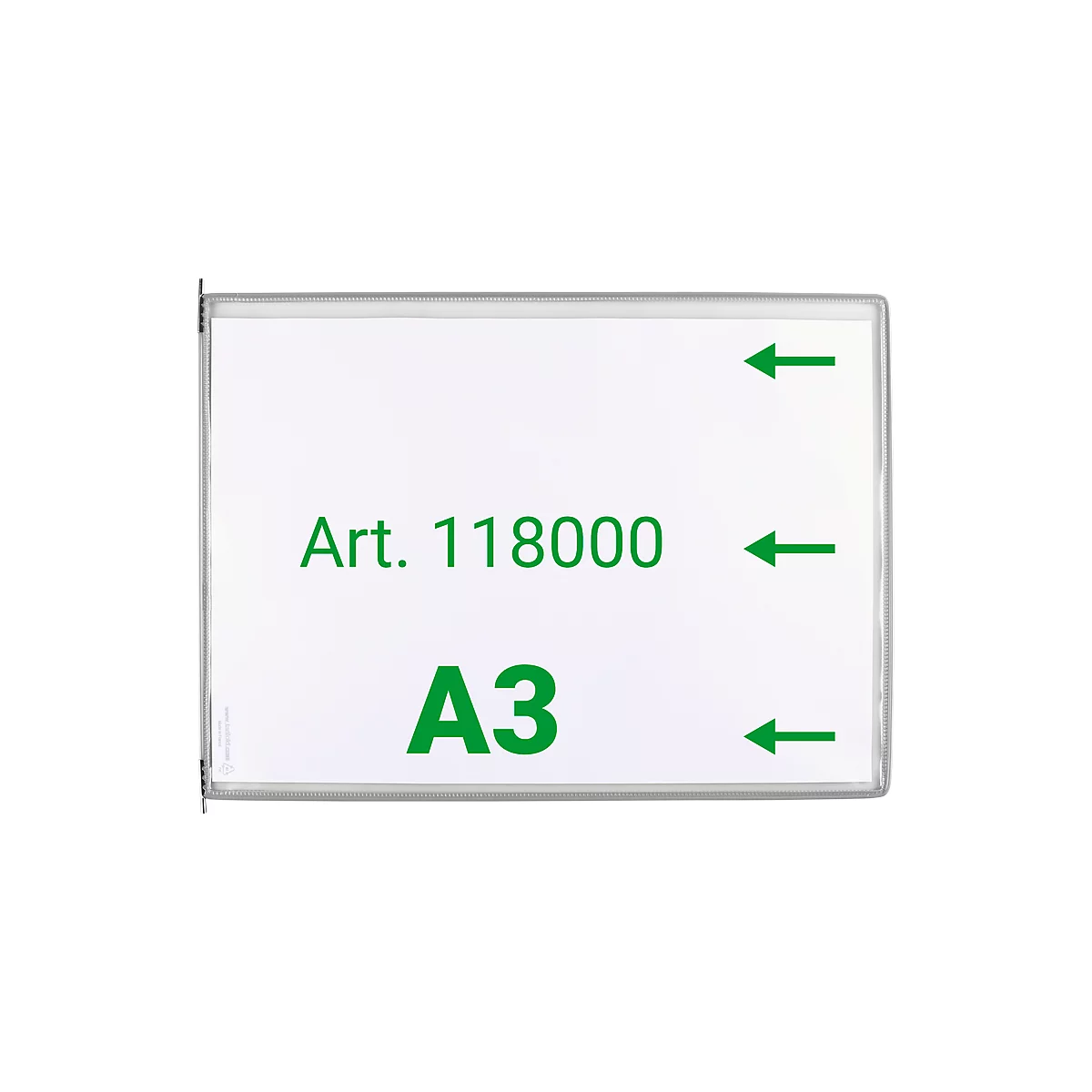 Sichttafel Tarifold DIN A3 quer, 10 St., alle Trägersysteme, Metalldrehzapfen, grau