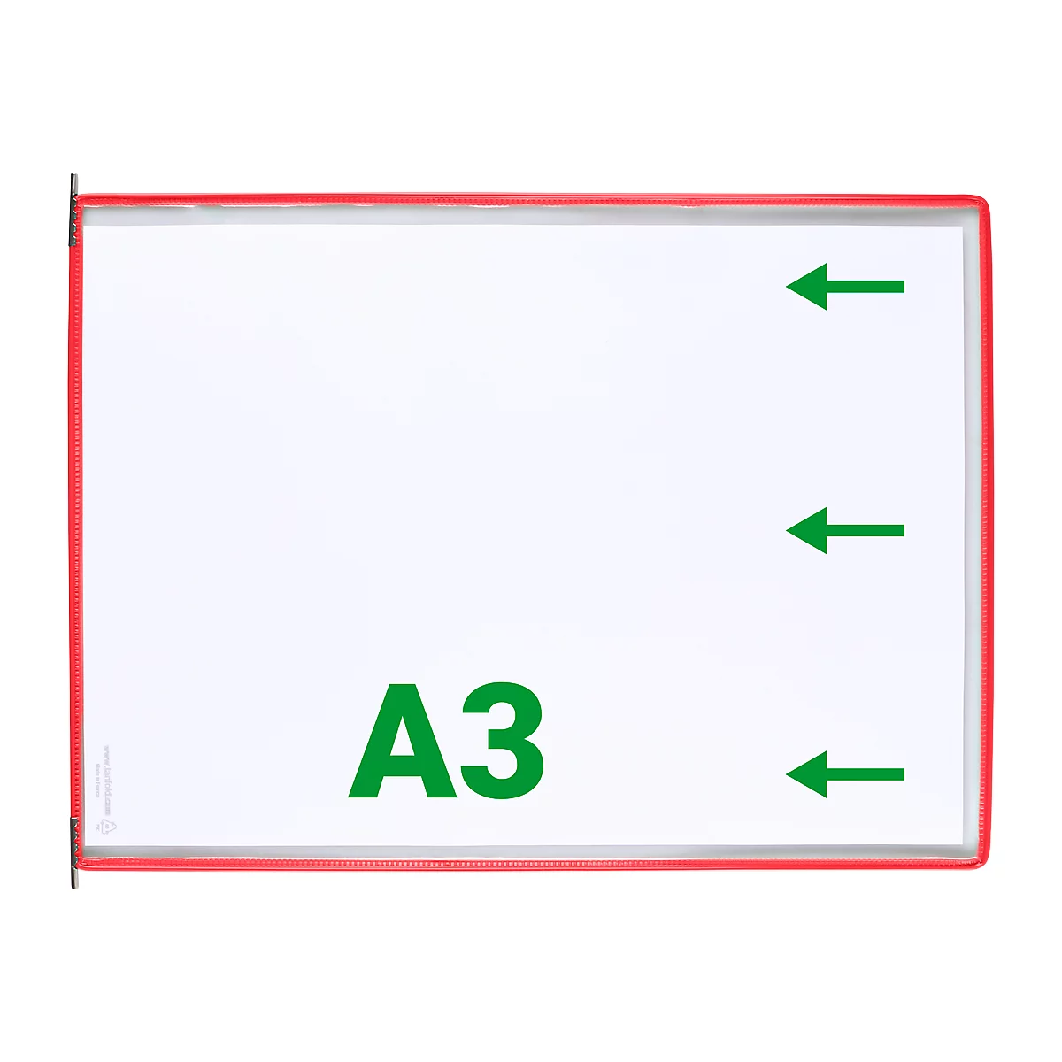 Sichttafel Tarifold DIN A3 quer, 10 St., alle Trägersysteme, Metalldrehzapfen, rot