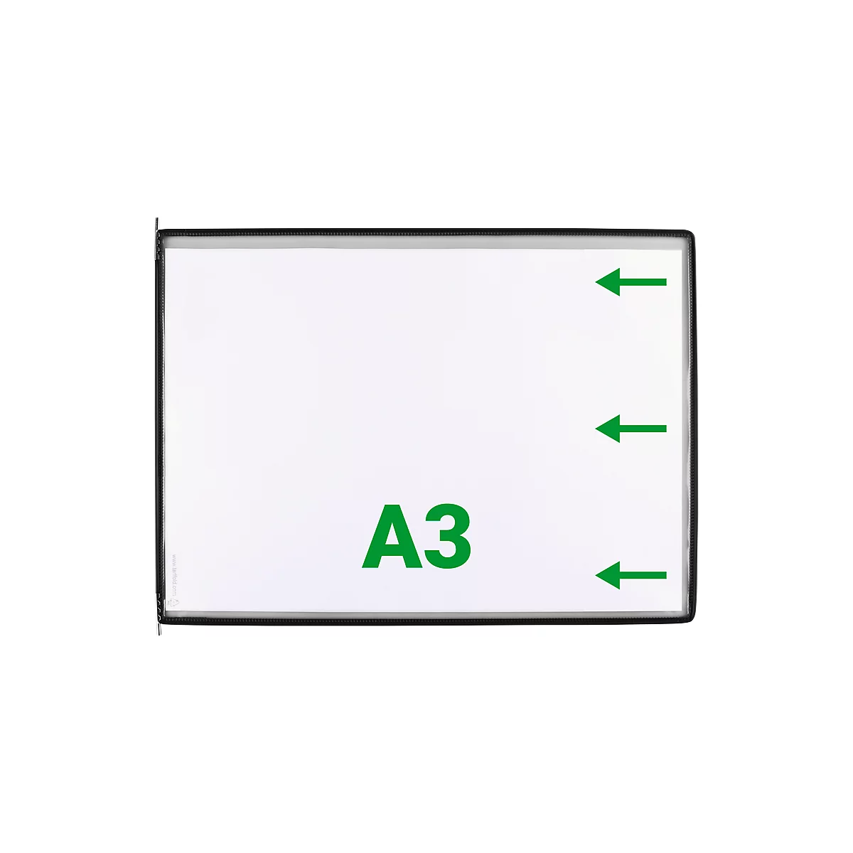 Sichttafel Tarifold DIN A3 quer, 10 St., alle Trägersysteme, Metalldrehzapfen, schwarz