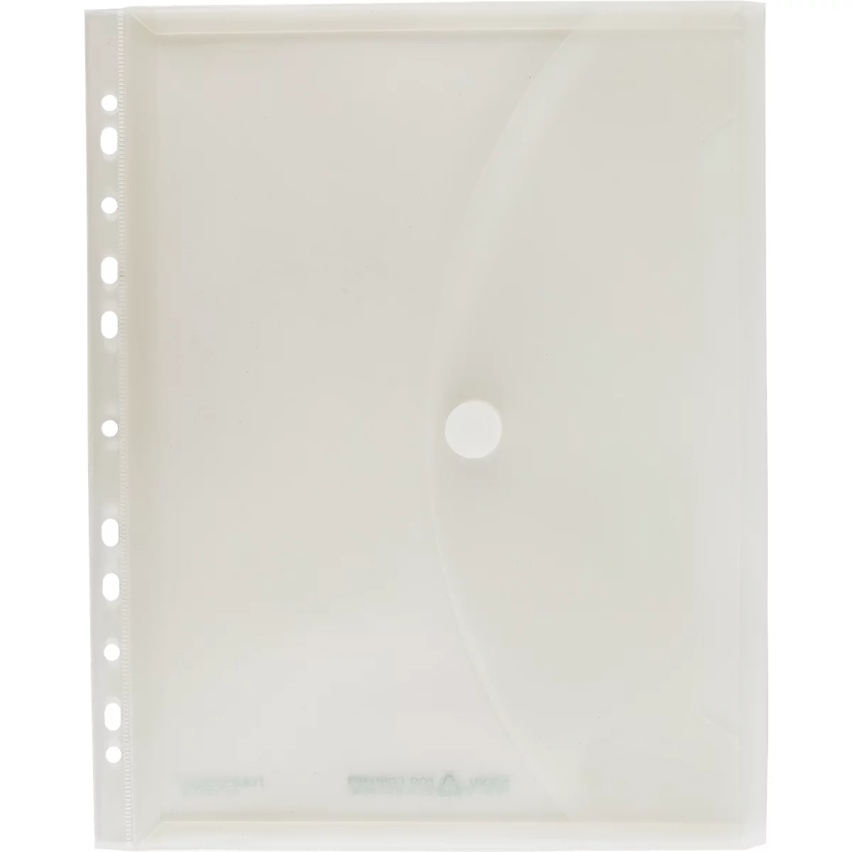 Sichttasche FolderSys FolderGreen®, A4 Hochformat, EURO-Lochung/umlaufende Dehnfalte/Abheftrand/Klappe/Klettverschluss, 100 % PCR-PP, transparent ,10 Stück