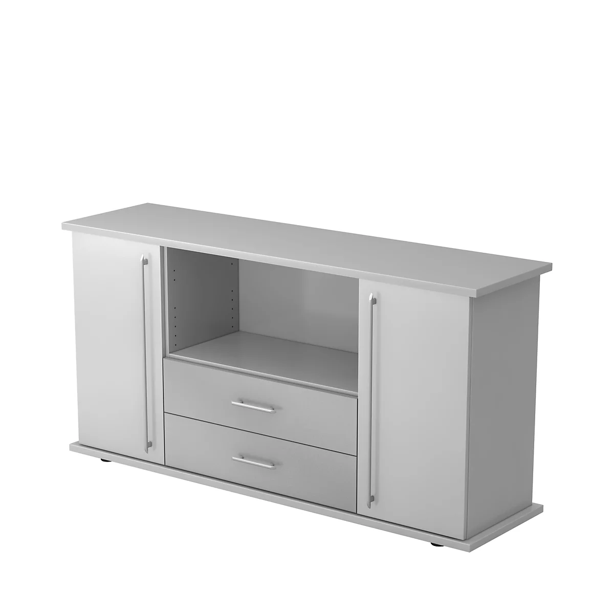 Sideboard met 2 schuifladen, lichtgrijs