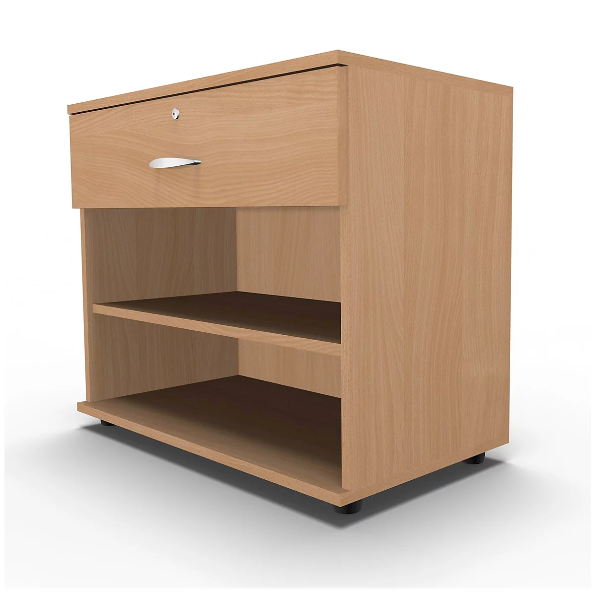 Sideboard, mit Schublade, abschließbar, Spanplatte, B 800 x T 420 x H 663 mm, Buche