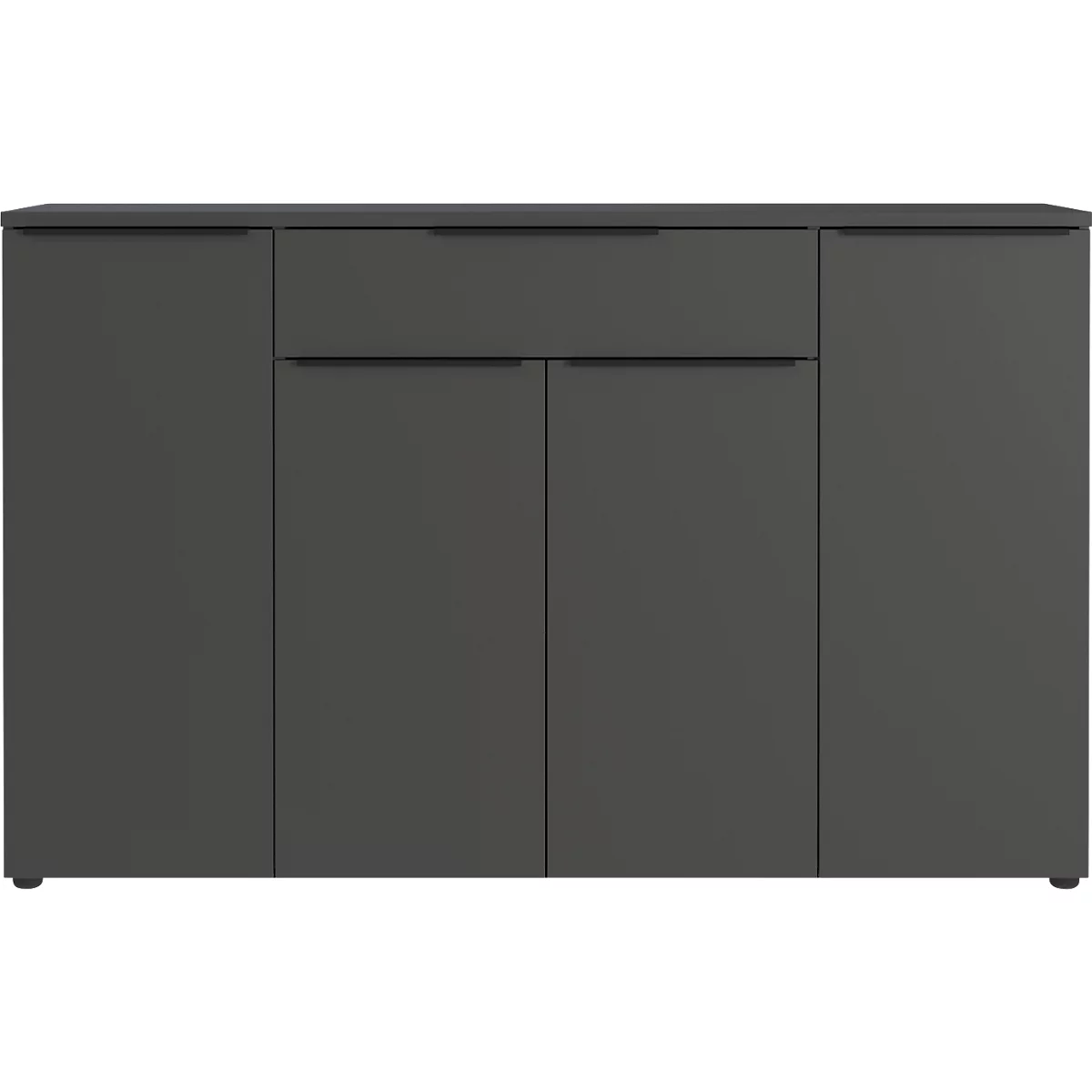 Sideboard Porto, mit 1 Schublade und 4 Türen, B 1610 x T 400 x H 1010 mm, graphit