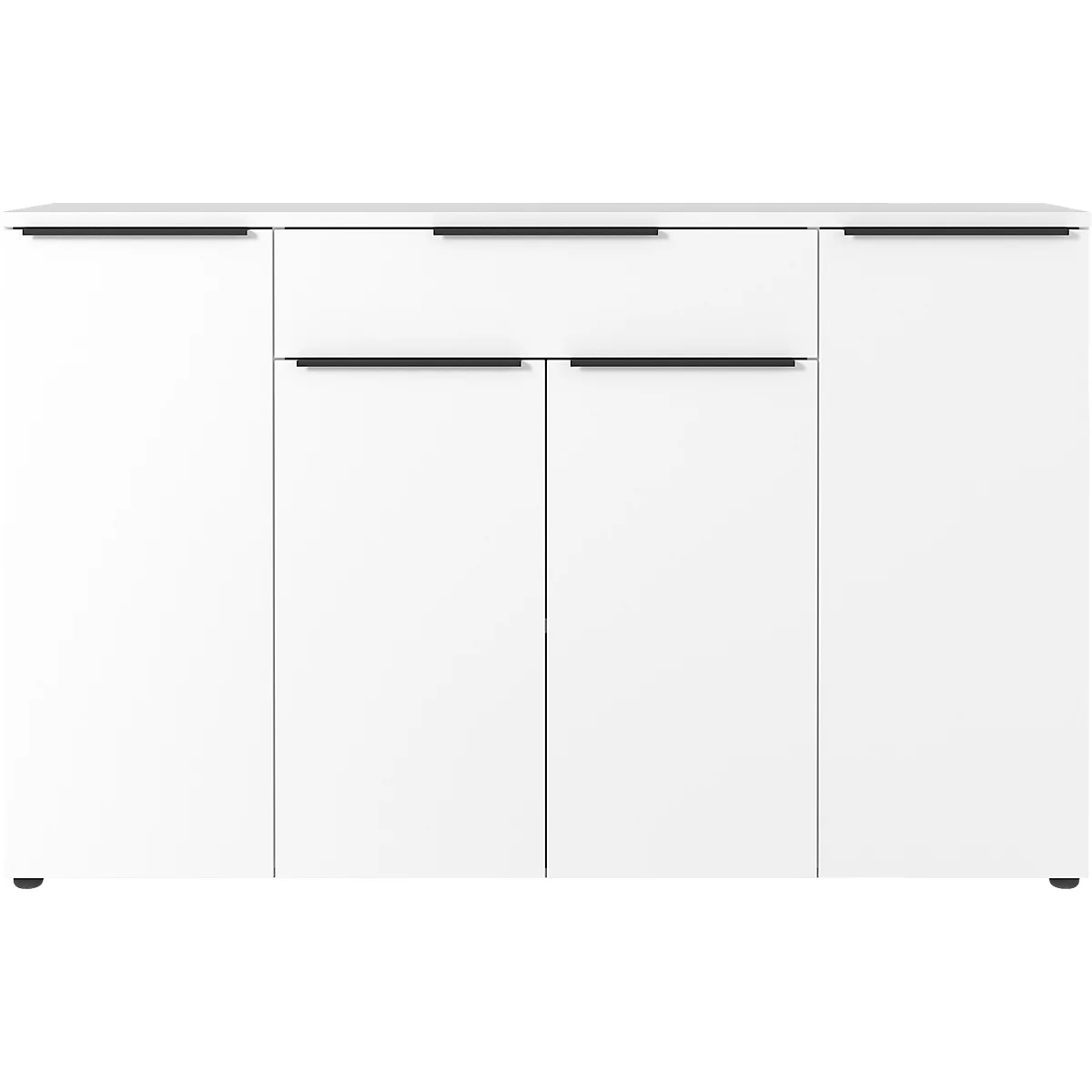 Sideboard Porto, mit 1 Schublade und 4 Türen, B 1610 x T 400 x H 1010 mm, weiß