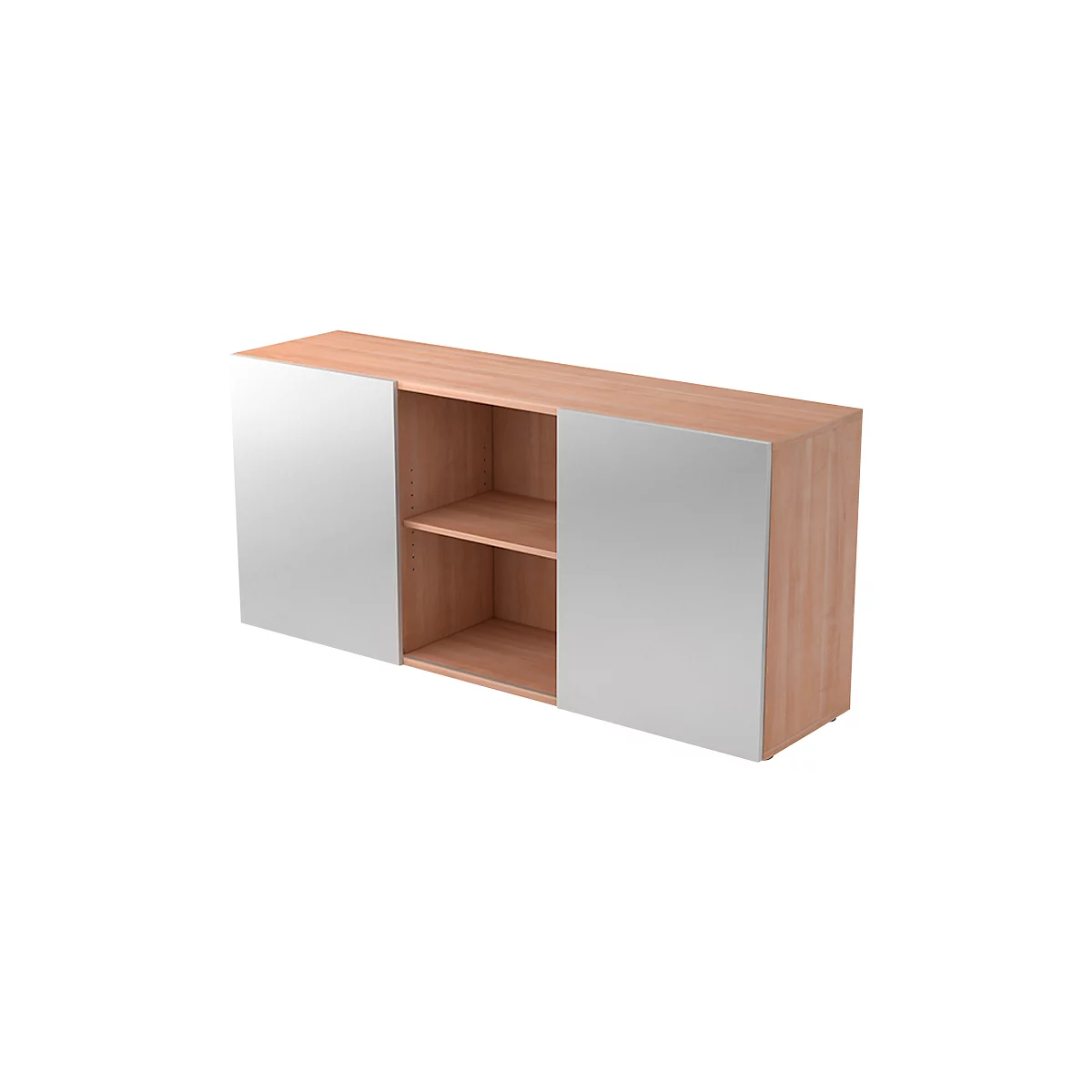 Sideboard TARVIS, 2 HC, avec portes coulissantes, l. 1600 x P 420 x H 748 mm, coloris noyer