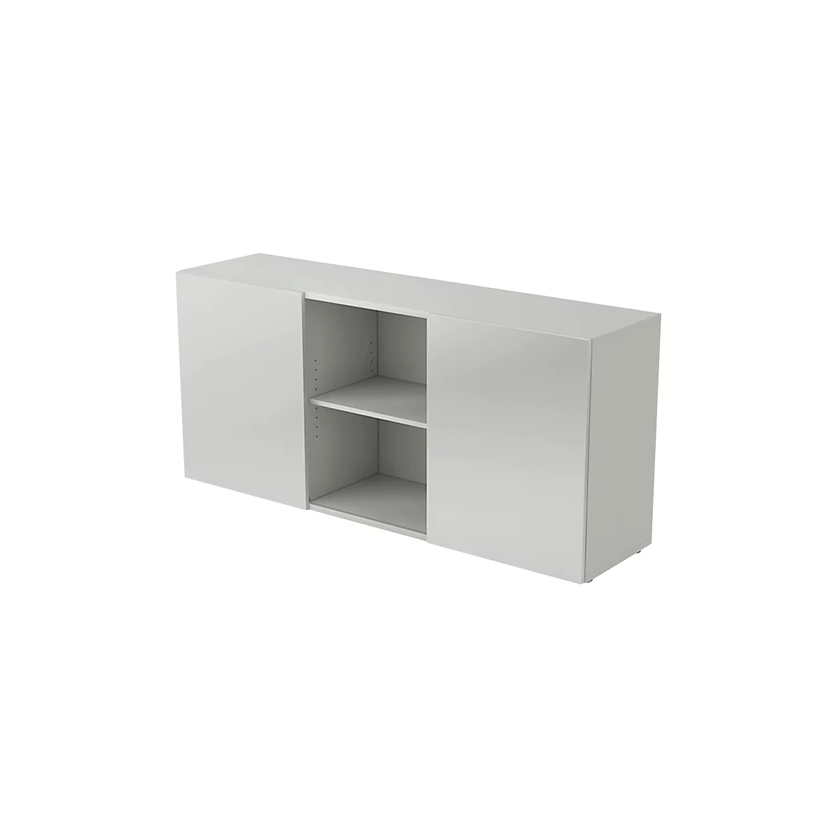 Sideboard TARVIS, 2 HC, avec portes coulissantes, l. 1600 x P 420 x H 748 mm, gris clair